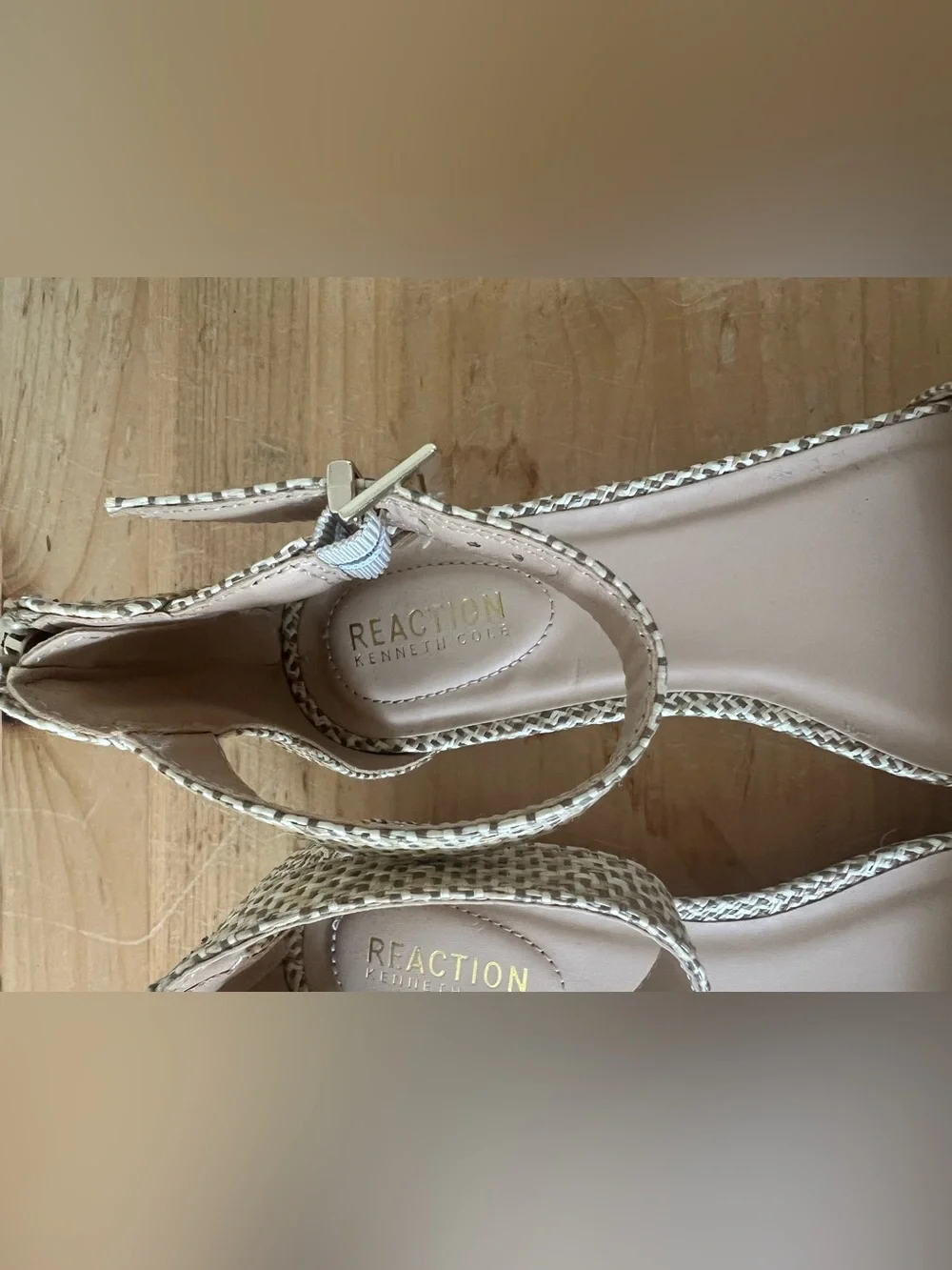 Reaction Kenneth Cole Great Viber Sandals 7.5 Raffia Woven Coastal Boho Flat